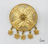 Vintage Coro Etruscan Style Brooch