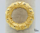 Vintage Hobe Gold Tone Circular Brooch