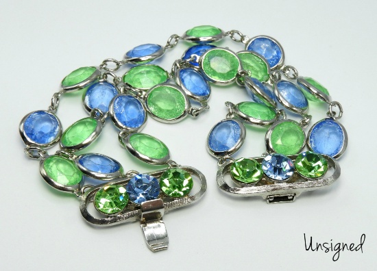 Vintage Blue and Green Disc Bracelet