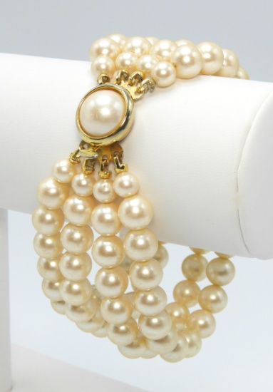 Vintage Simulated Pearl Bracelet