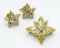 Vintage Jonquil Colored Rhinestone Star Brooch and Earrings