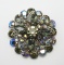 Vintage Smoke Rhinestone Tiered Brooch