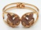 Vintage Gold Stone Clamper Bracelet