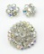 Vintage AB Crystal Bead Brooch and Earring Set