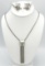 Vintage Silver Tone Chain Necklace and Earring Set