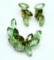 Vintage Green Rhinestone Brooch and Earring Set