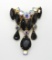 Vintage Juliana Style Black Stone Drop Brooch