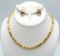 Vintage Parklane Gold Tone and Rhinestone Necklace and Earring Set