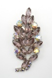 Vintage Light Amethyst Rhinestone Brooch