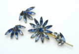 Vintage Juliana Style Flower Brooch and Earring Set