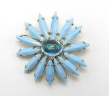 Small Vintage Blue Flower Pin/Pendant