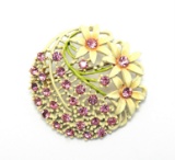Vintage Enameled Floral Brooch