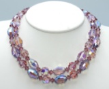 Vintage Purple AB Crystal Necklace