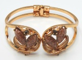 Vintage Gold Stone Clamper Bracelet