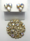 Vintage Accessocraft AB Brooch and Earring Set