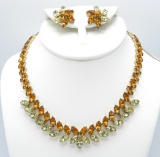 Vintage Duane Rhinestone Necklace and Earring Set