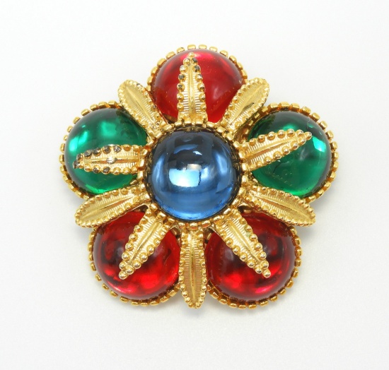 Vintage Sphinx Jewel Cabochon Brooch