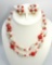 Vintage Murano Glass Bead Necklace and Earring Set