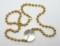 Vintage Gold Tone Bead and Clear Glass Ball Necklace