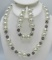 Gorgeous Translucent Bead and Crystal Necklace and Bracelet Set