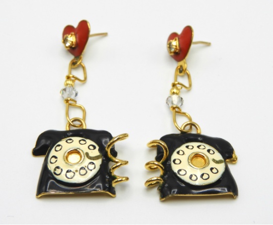 Lunch at the Ritz Telephone Earrings