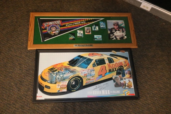 Two Framed Nascar Signs