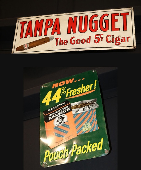 Tampa Nugget Cigar Sign & Sir Walter Raleigh Sign