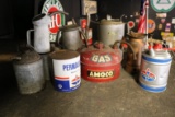 9 Various Oil Cans & Gas Cans