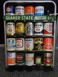 Quaker State Motor Oil Rack and Cans