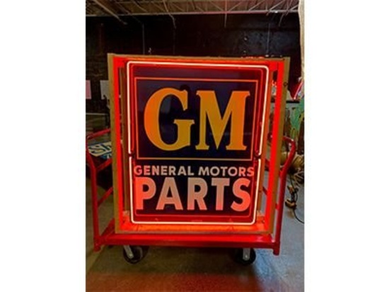 GM Parts Porcelain Double Sided Neon Sign