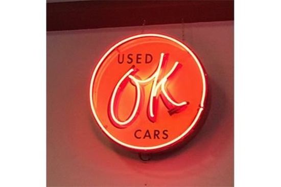 OK Used Cars 24" Neon Sign