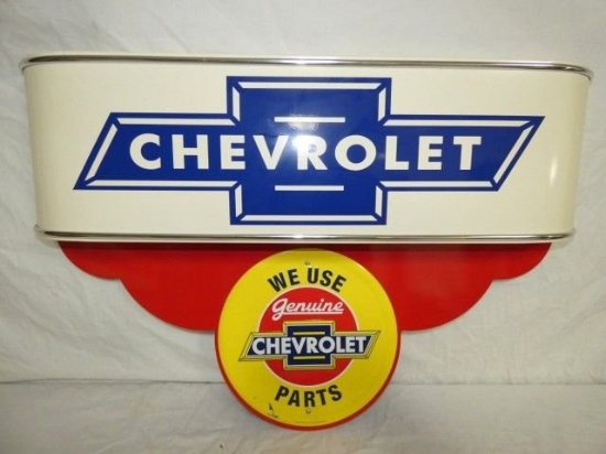 30" Metal Embossed Chevrolet Sign