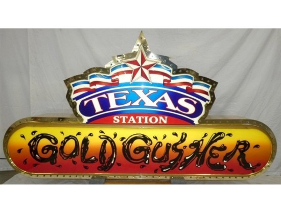 Lighted Texas Station Gold Gusher Sign