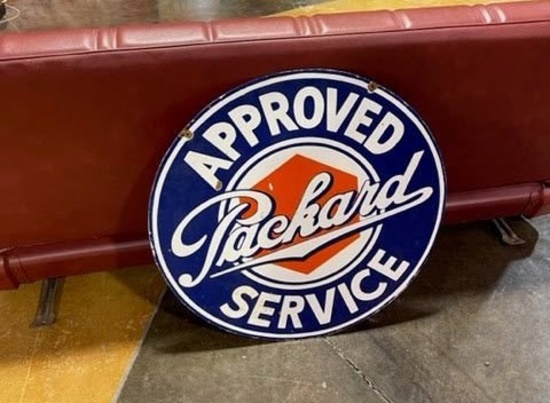 Packard Approved Service Double Sided Porcelain Sign