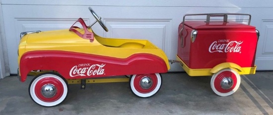 Coca Cola Pedal Car with Trailer & Cooler