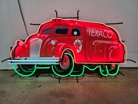 Texaco Tanker Tin Neon Sign