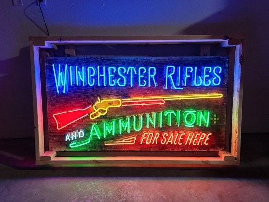 Winchester Animated Tin Neon Sign