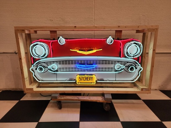 57' Chevy Front End Tin Neon Sign