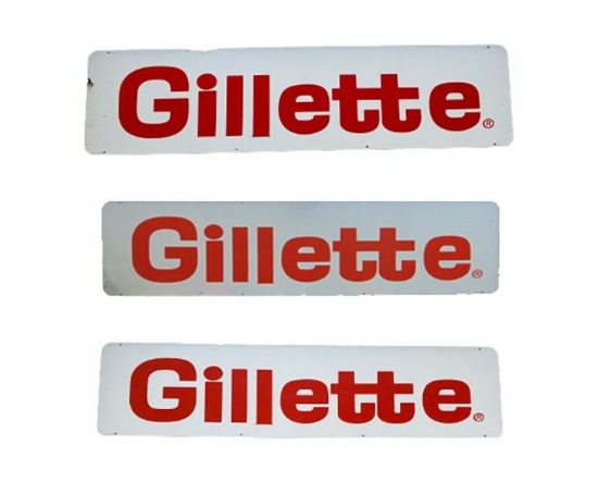 Set of 3 Gillette Signs