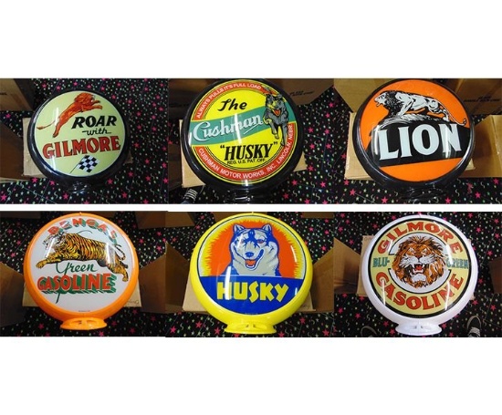 Set of 6 Gas Pump Globes - Animal Themed