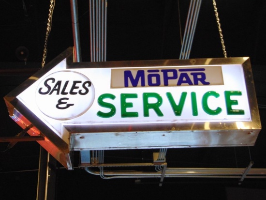 Mopar Sales & Service Lighted Sign