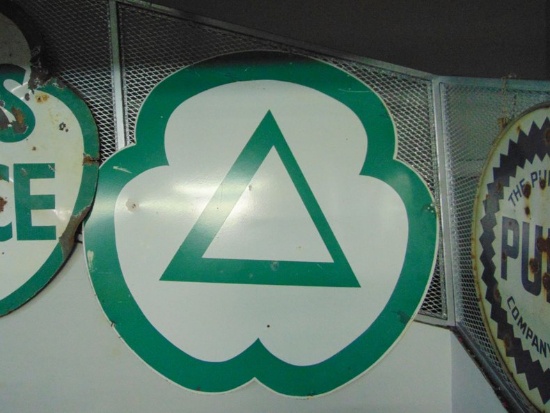 Shamrock Triangle Double Sided Porcelain Sign