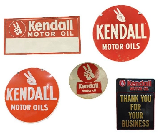Set of 5 Kendall Metal Signs