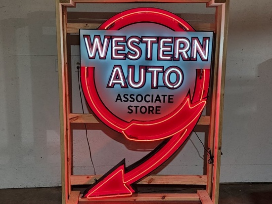 Western Auto Tin Neon Sign