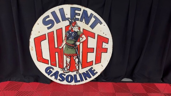 Silent Chief Gasoline Sign