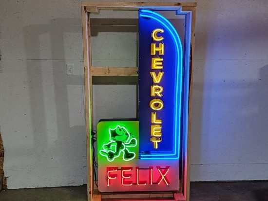 Custom Felix Chevrolet Animated Tin Neon Sign