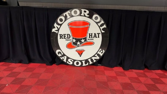 Red Hat Motor Oil Gasoline Sign