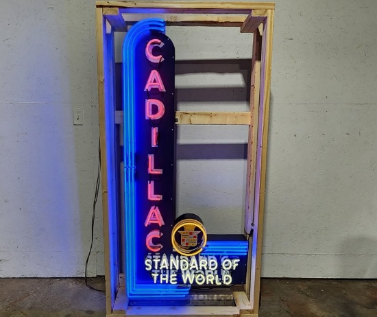 Custom Cadillac Animated Tin Neon Sign