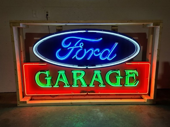 Ford Garage Animated Tin Neon Sign