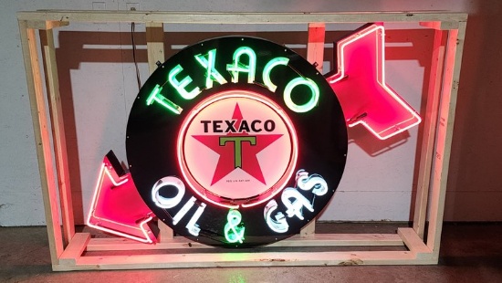 Custom Texaco Tin Neon Sign